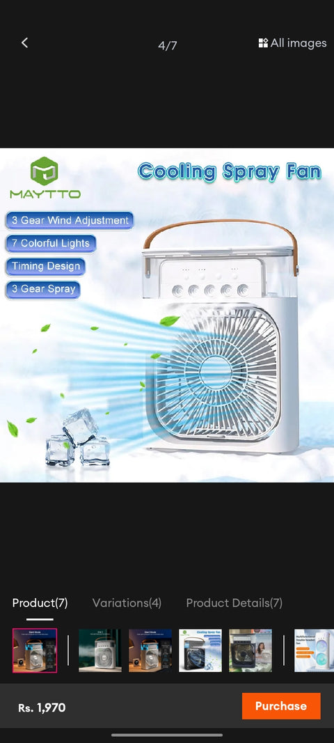 Portable air conditioner fan USB